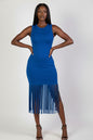 Sleeveless Fringe Midi Dress