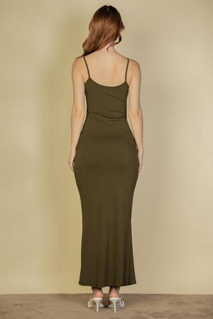 Ribbed Mermaid Hem Camisole Maxi Dress - Capella Apparel