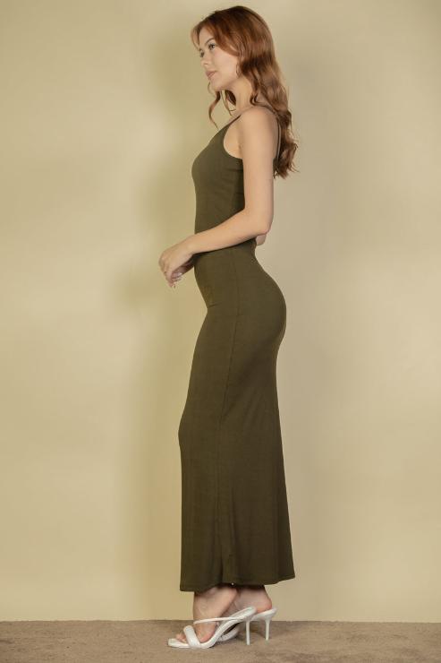 Ribbed Mermaid Hem Camisole Maxi Dress - Capella Apparel