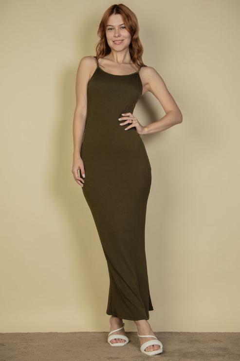 Ribbed Mermaid Hem Camisole Maxi Dress - Capella Apparel