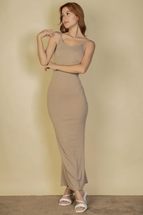 Ribbed Mermaid Hem Camisole Maxi Dress - Capella Apparel