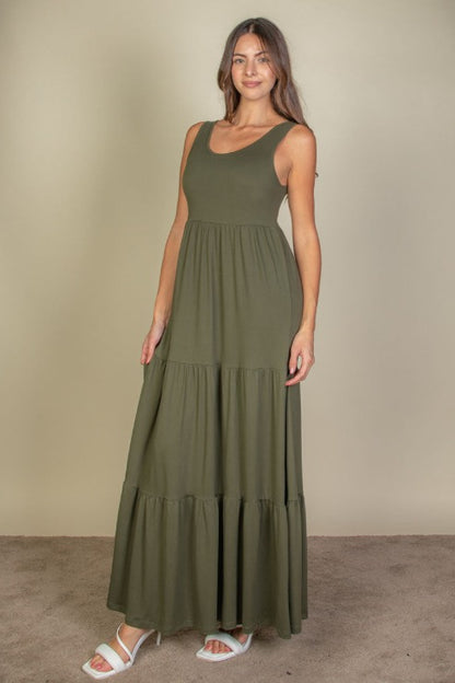 Solid Layered Hem Dress - Capella Apparel