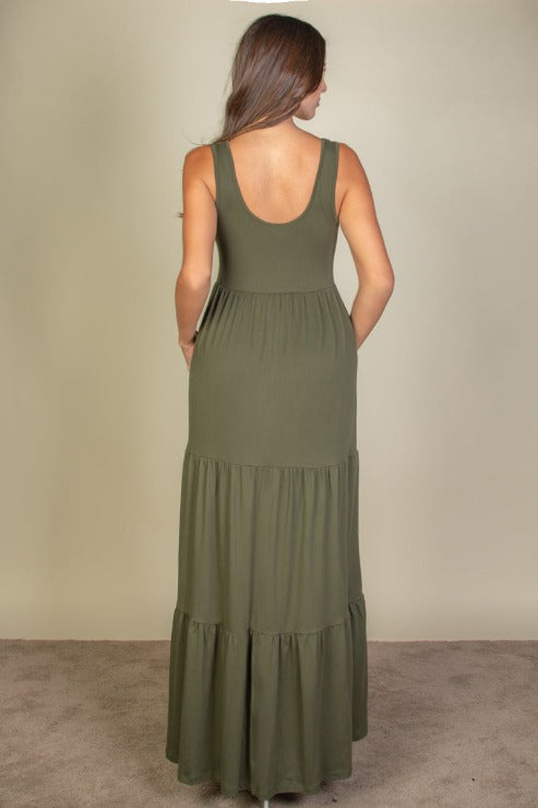 Solid Layered Hem Dress - Capella Apparel