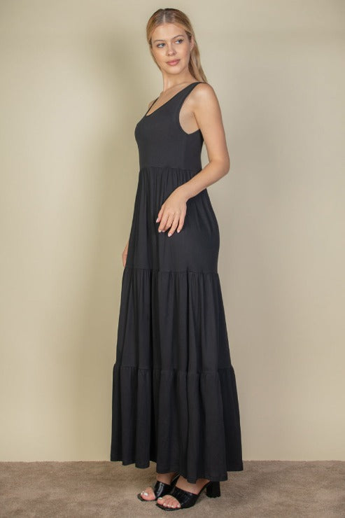 Solid Layered Hem Dress - Capella Apparel