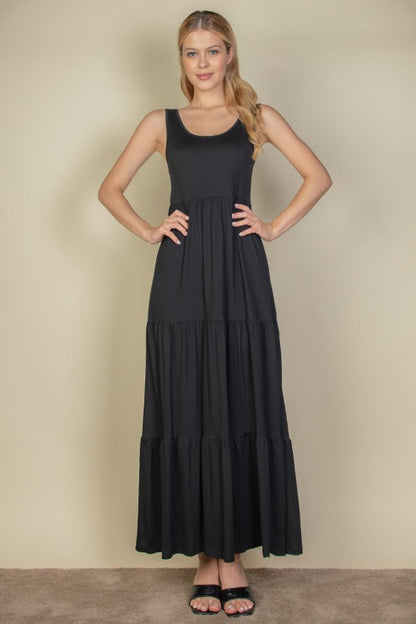 Solid Layered Hem Dress - Capella Apparel