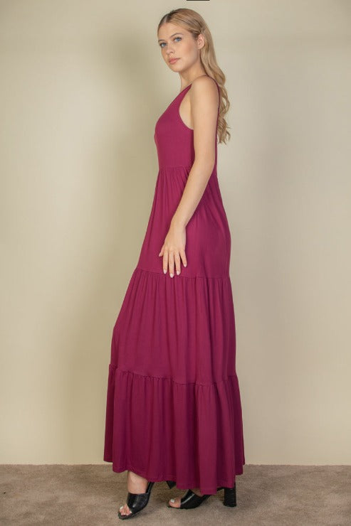 Solid Layered Hem Dress Wholesale Capella Apparel Solid Layered Hem Dress Wholesale Capella Apparel