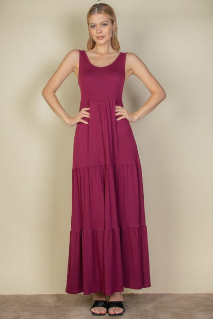 Solid Layered Hem Dress - Capella Apparel