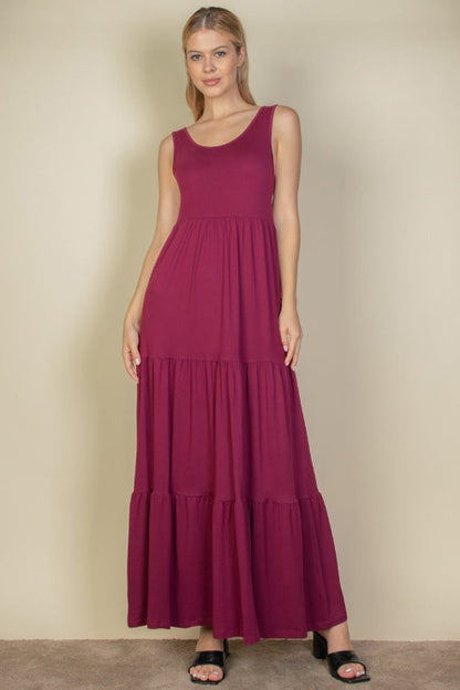 Solid Layered Hem Dress - Capella Apparel