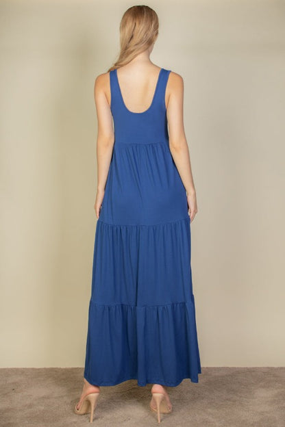 Solid Layered Hem Dress - Capella Apparel