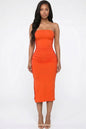 Solid Bodycon Split Hem Tube Dress