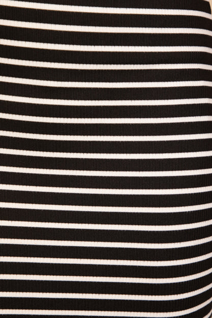 Women's Rib Knit Striped Bodycon Maxi Slip Dress