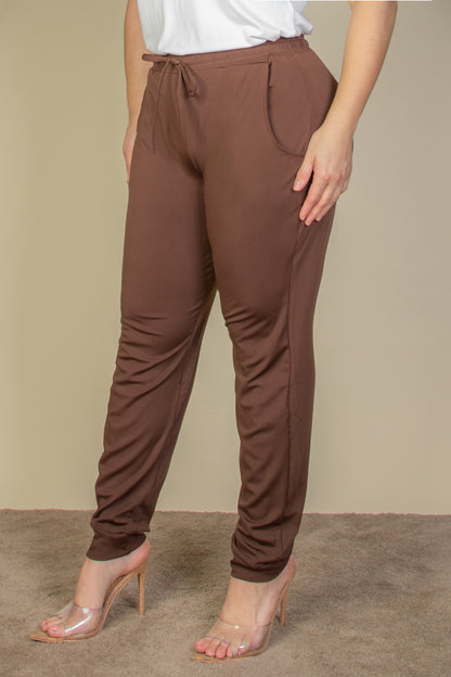 Plus Drawstring Waist Jogger Pants - Wholesale Capella Apparel