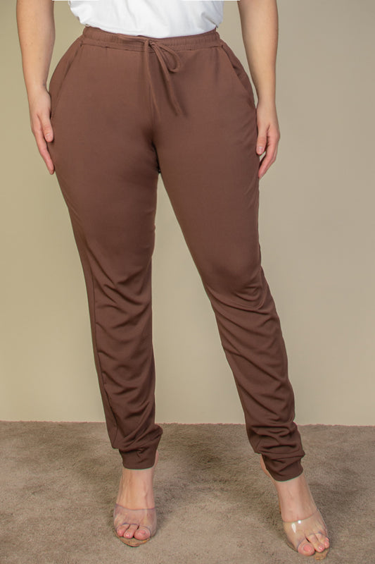 Plus Drawstring Waist Jogger Pants - Wholesale Capella Apparel