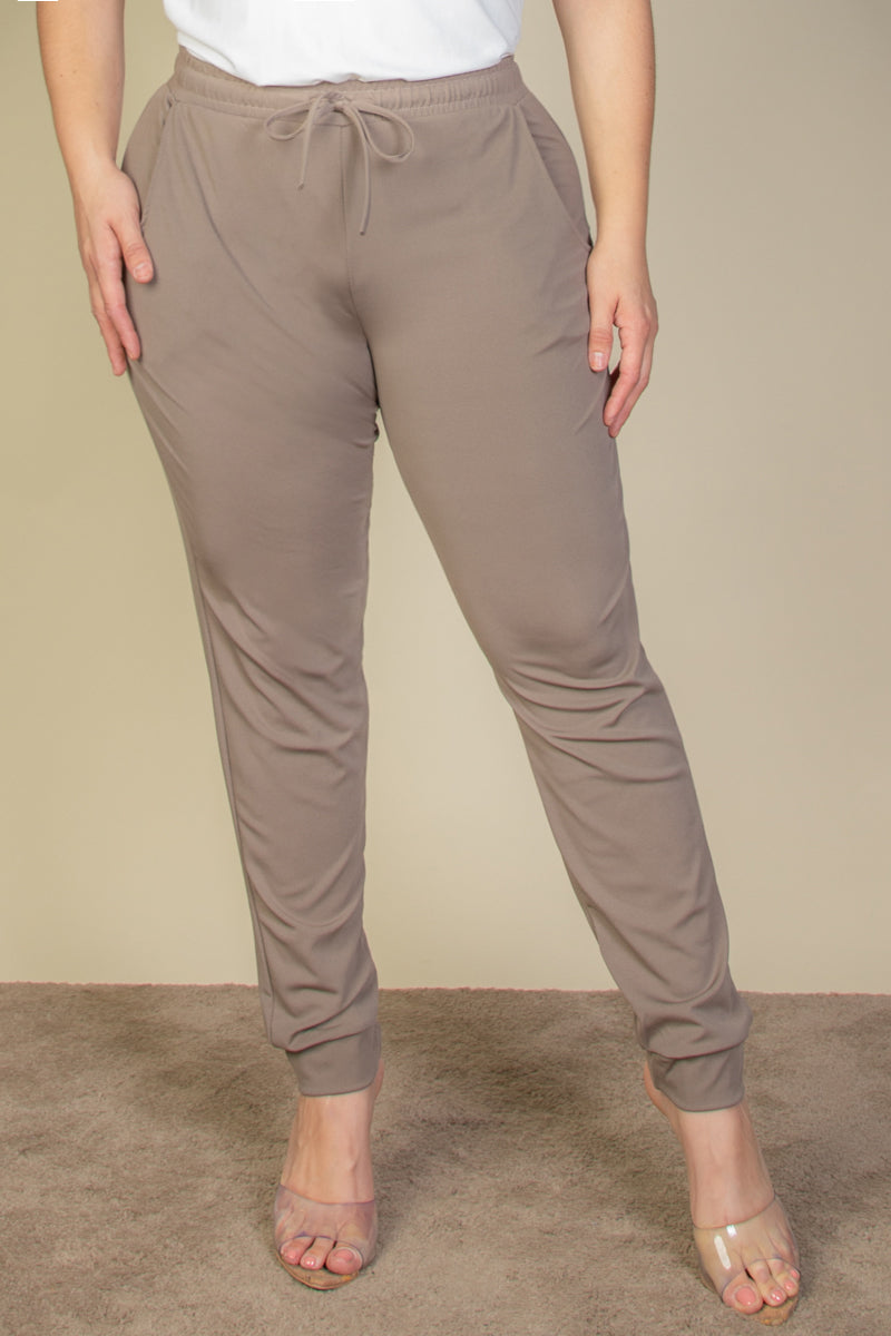 Plus Drawstring Waist Jogger Pants - Wholesale Capella Apparel