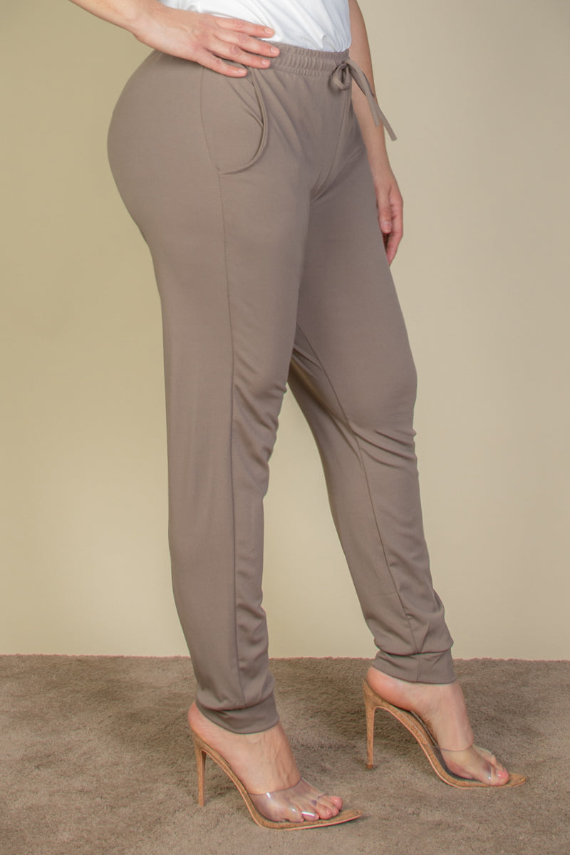 Plus Drawstring Waist Jogger Pants - Wholesale Capella Apparel