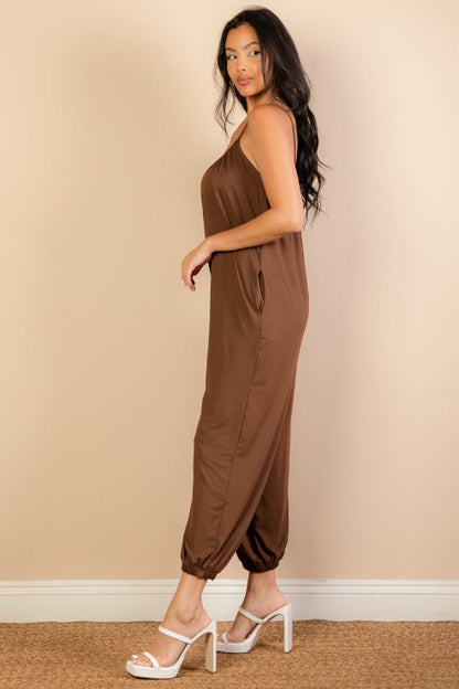 Sleeveless Jogger Jumpsuit - Wholesale Capella Apparel