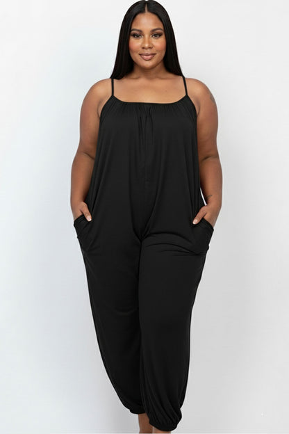 Plus Size Sleeveless Jogger Jumpsuit
