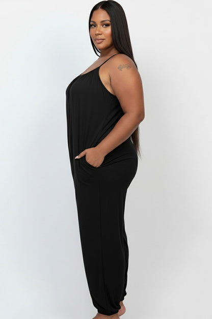 Plus Size Sleeveless Jogger Jumpsuit