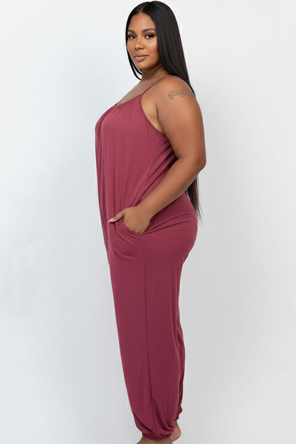 Plus Size Sleeveless Jogger Jumpsuit