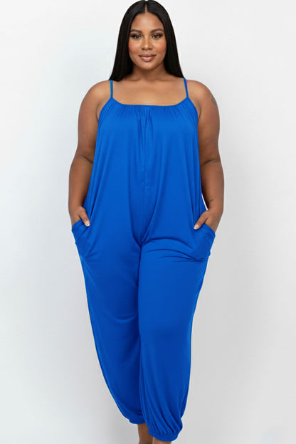 Plus Size Sleeveless Jogger Jumpsuit