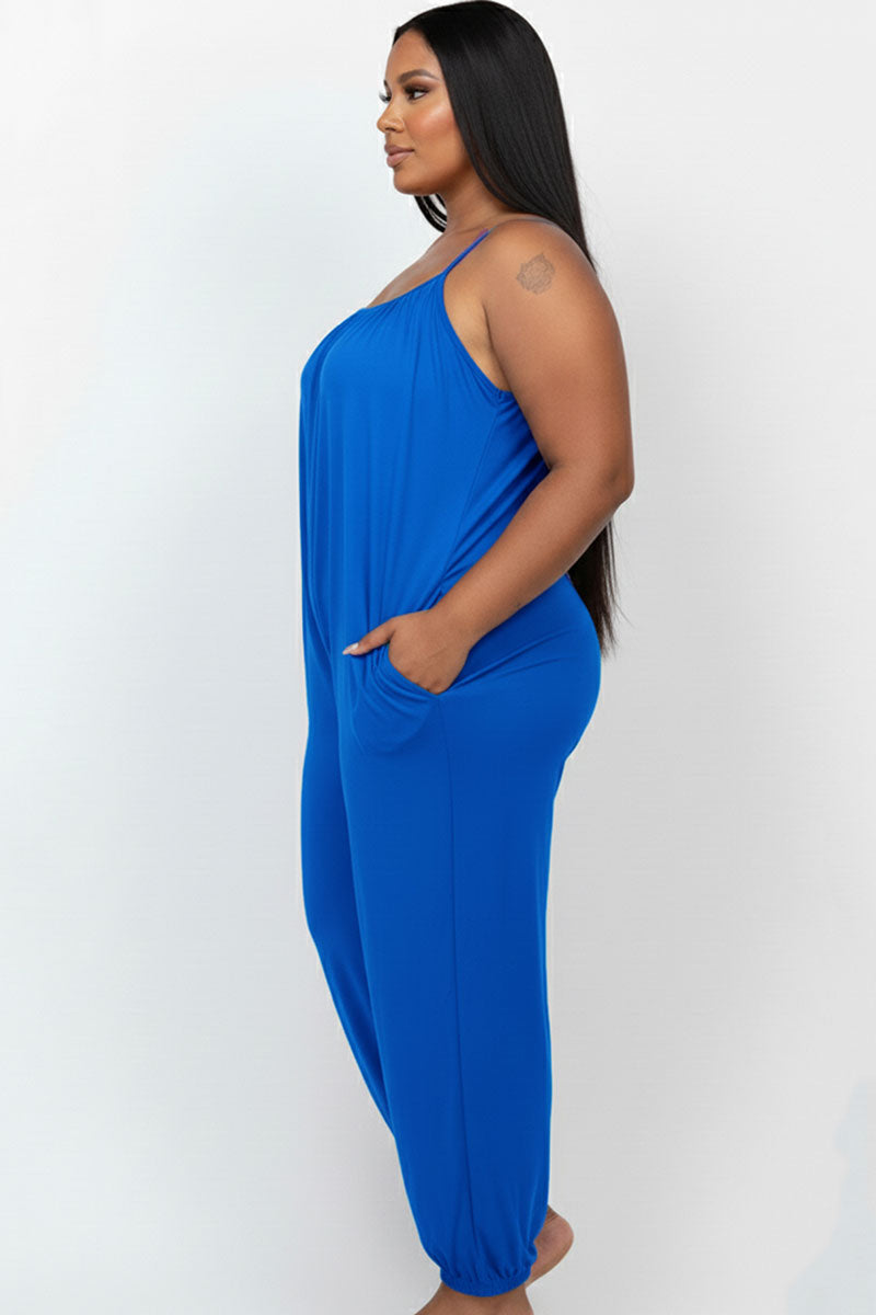 Plus Size Sleeveless Jogger Jumpsuit