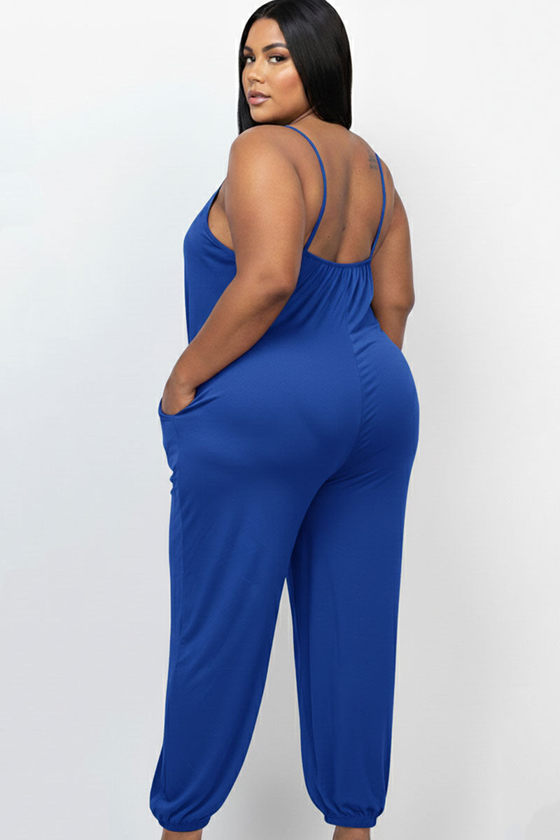 Plus Size Sleeveless Jogger Jumpsuit