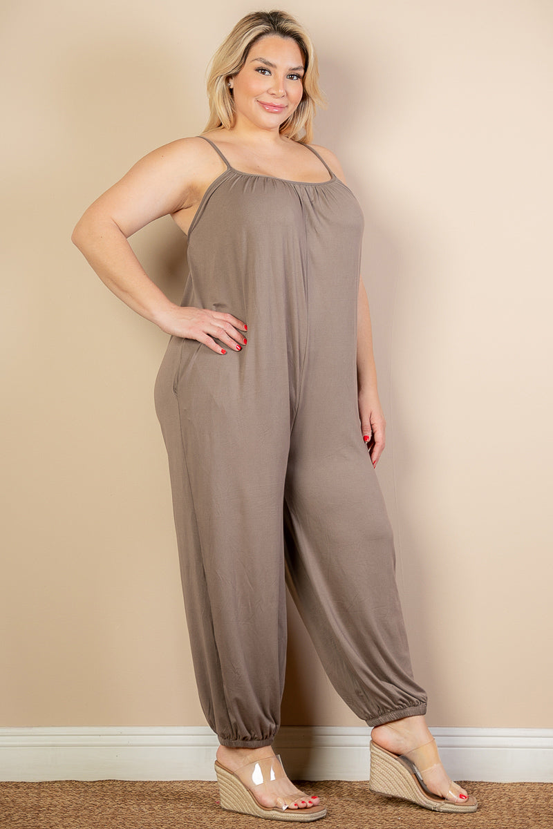 Plus Size Sleeveless Jogger Jumpsuit - Wholesale Capella Apparel