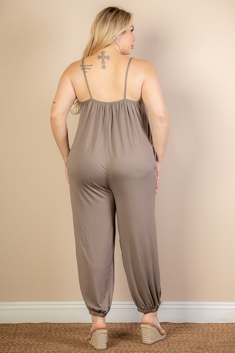 Plus Size Sleeveless Jogger Jumpsuit - Wholesale Capella Apparel