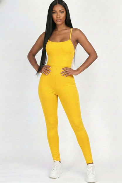 Criss-Cross Open Back Bodycon Jumpsuit (CAPELLA)
