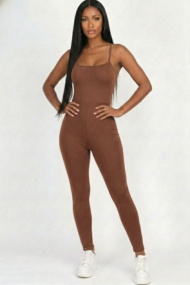 Criss-Cross Open Back Bodycon Jumpsuit (CAPELLA)