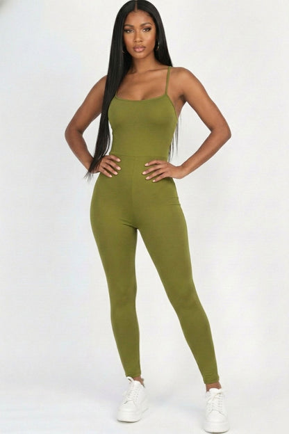 Criss-Cross Open Back Bodycon Jumpsuit (CAPELLA)
