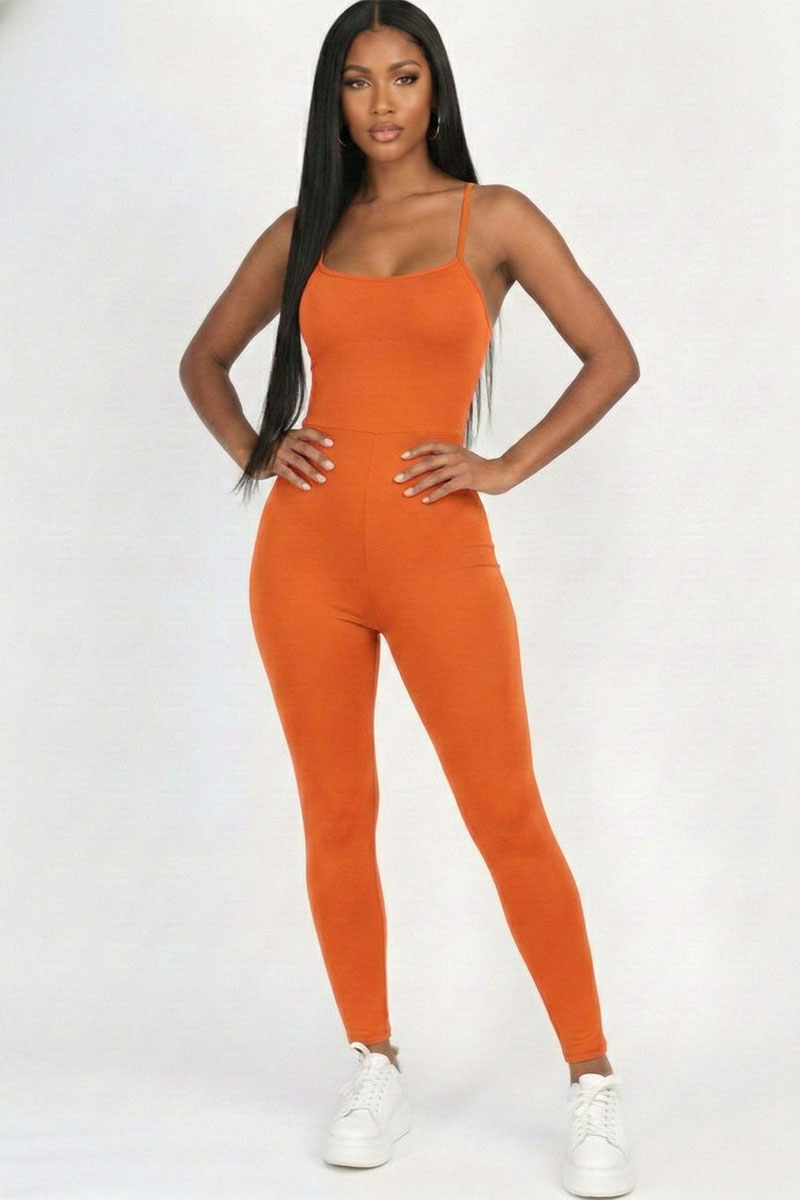 Criss-Cross Open Back Bodycon Jumpsuit (CAPELLA)