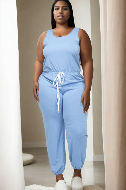 Plus Elasticized Waist Jogger Jumpsuit - Wholesale Capella Apparel