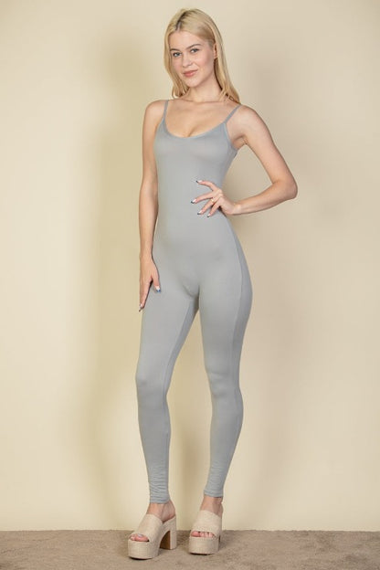 Solid Bodycon Cami Jumpsuit - Wholesale Capella Apparel