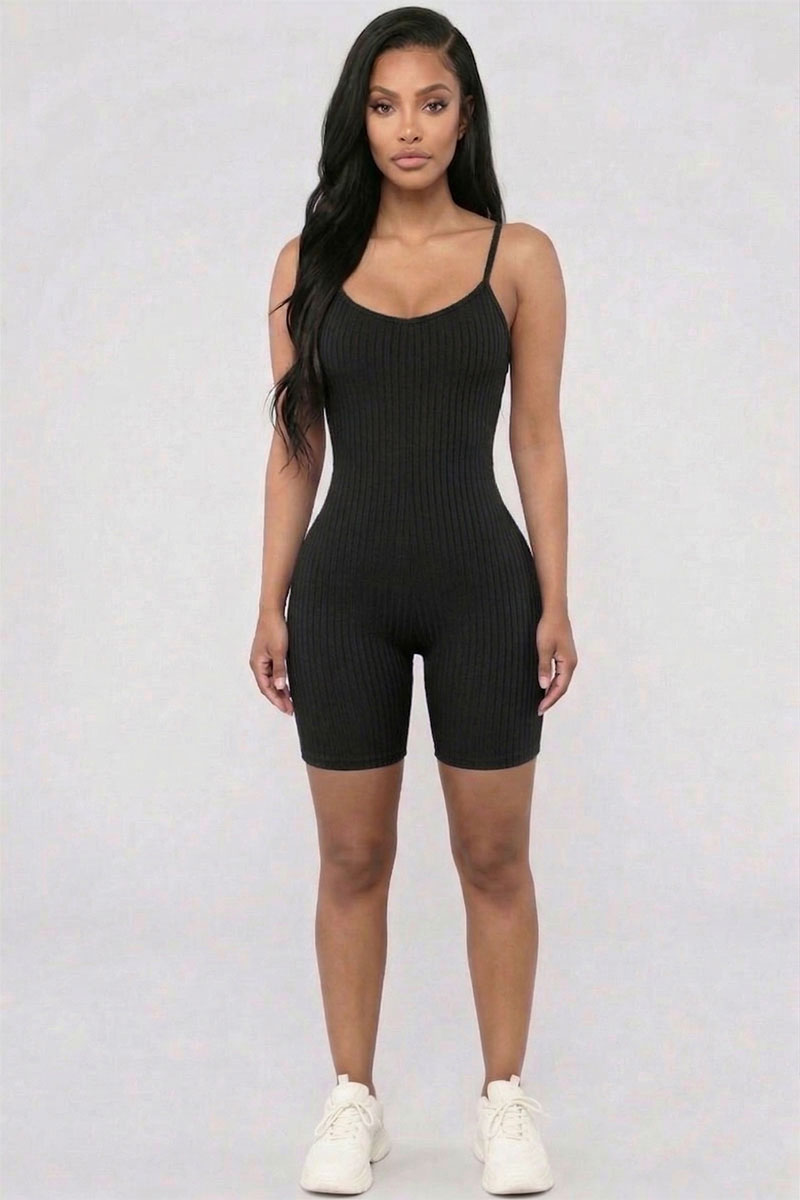 Ribbed Bodycon Romper