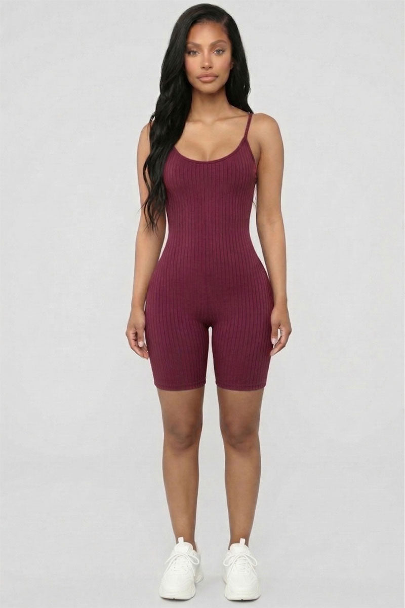 Ribbed Bodycon Romper