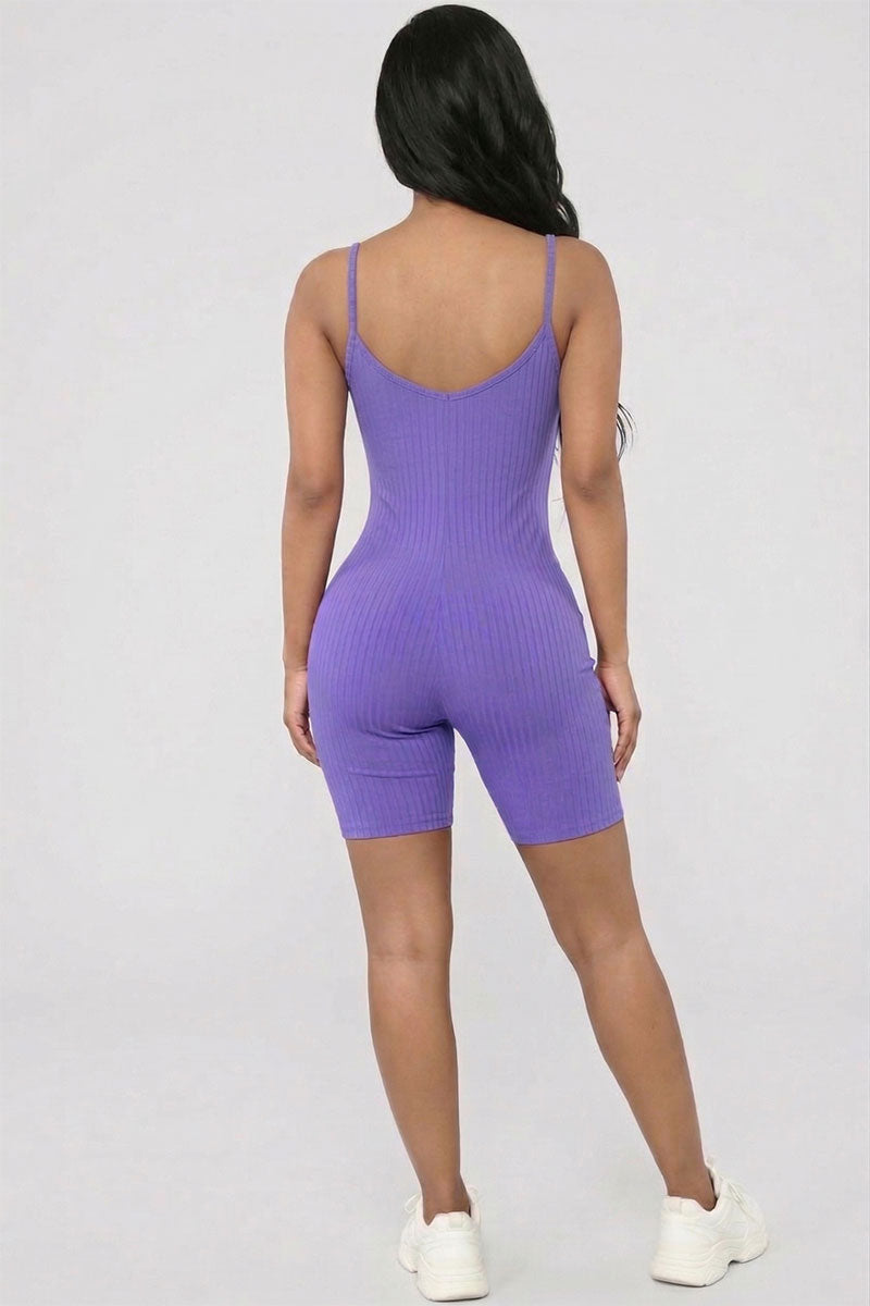 Ribbed Bodycon Romper