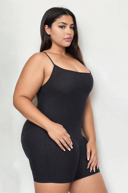 Plus Ribbed Bodycon Romper