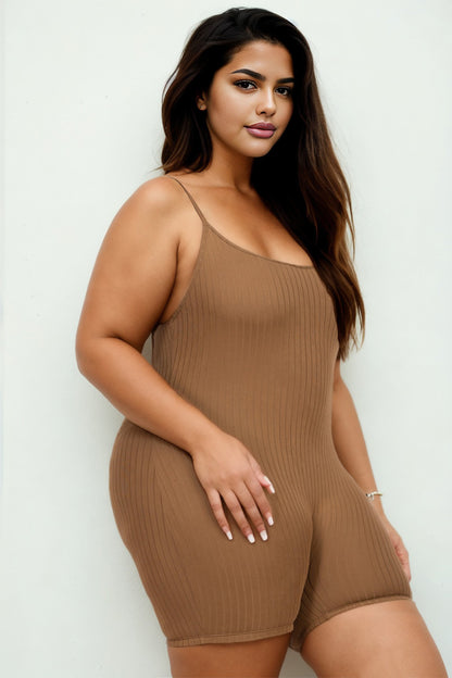 Plus Ribbed Bodycon Romper