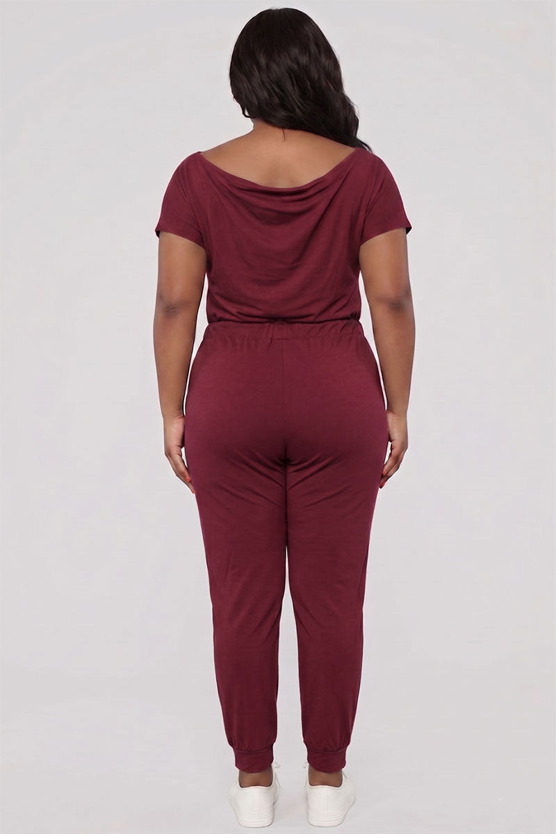 Mono de manga corta con cordón sólido de talla grande