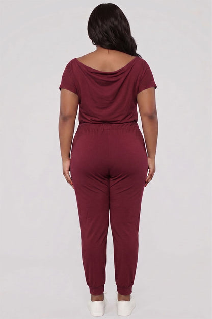 Mono de manga corta con cordón sólido de talla grande