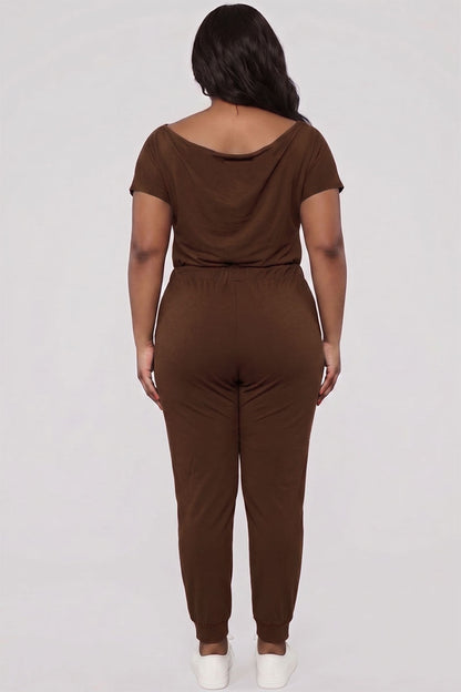 Mono de manga corta con cordón sólido de talla grande