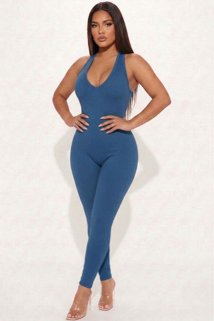 Racer Back Bodycon Jumpsuit