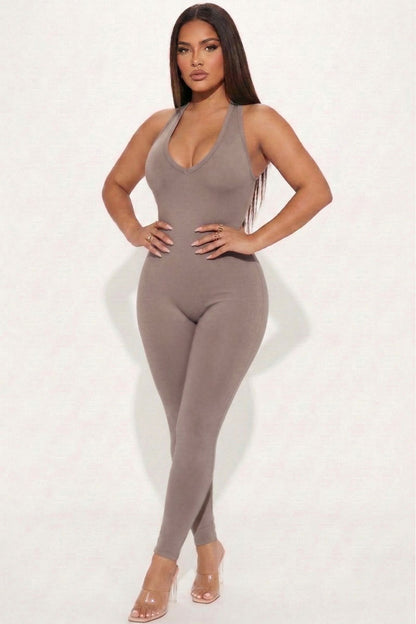 Racer Back Bodycon Jumpsuit
