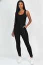 Ribbed Sleeveless Drawstring Jumpsuit (CAPELLA)