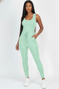Ribbed Sleeveless Drawstring Jumpsuit