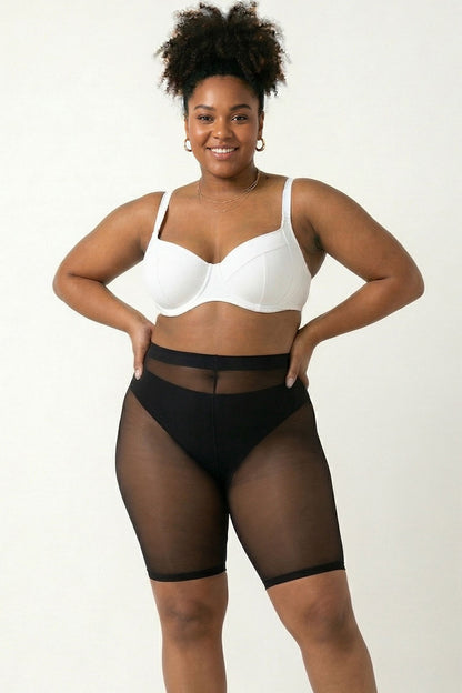 Plus Size Mesh Biker Shorts