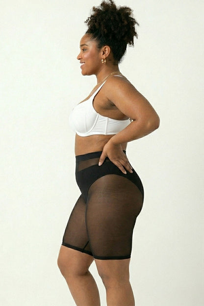 Plus Size Mesh Biker Shorts