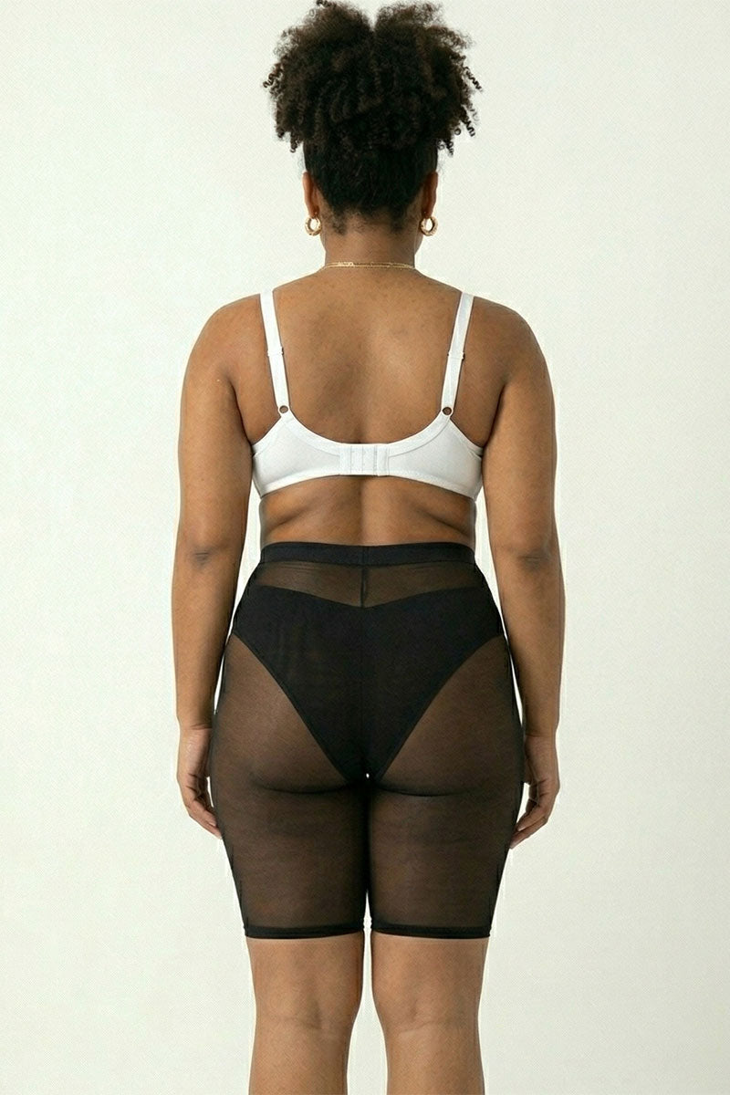 Plus Size Mesh Biker Shorts