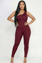 Solid Color One Shoulder Jumpsuit